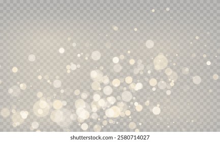 Christmas glowing bokeh confetti and sparkling texture overlays for your design. gold, glitter, confetti, christmas background, vector graphics.