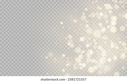 Christmas glowing bokeh confetti and sparkling texture overlays for your design. gold, glitter, confetti, christmas background, vector graphics.