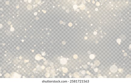 Christmas glowing bokeh confetti and sparkling texture overlays for your design. gold, glitter, confetti, christmas background, vector graphics.