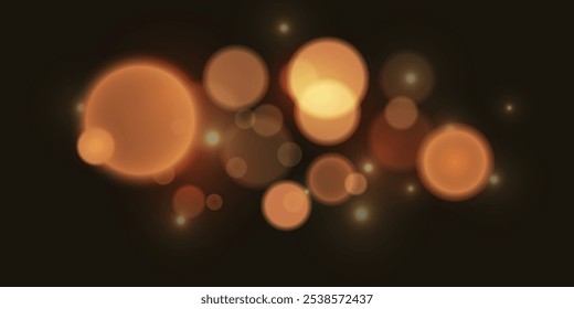 Christmas glowing bokeh light and sparks for design. Festive light effect.Night background.