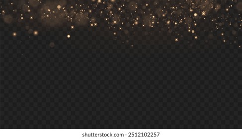 Christmas glowing light confetti and spark overlay. Shimmering Dust Golden dust sparks.	Bokeh Lights. Festive Designs. Yellow png dust light. Bokeh light lights effect background.