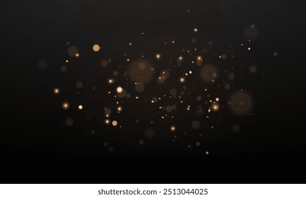 Navidades de confeti de luz brillante y superposición de chispas. Polvo brillante Polvo dorado chispas.	Luces Bokeh. Diseños festivos. Luz de polvo png amarillo. Fondo de efecto de luces bokeh.