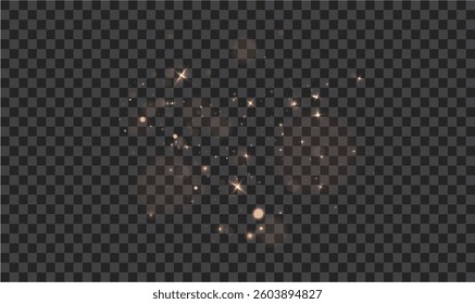 Christmas glowing light confetti and spark overlay. Shimmering Dust Golden dust sparks.	Bokeh Lights. Festive Designs. Yellow png dust light. Bokeh light lights effect background.