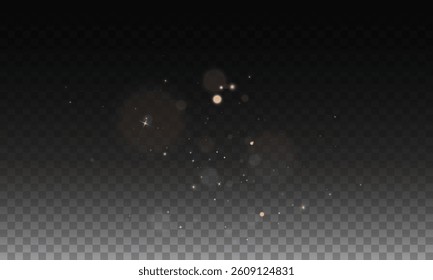 Christmas glowing light confetti and spark overlay. Shimmering Dust Golden dust sparks.	Bokeh Lights. Festive Designs. Yellow png dust light. Bokeh light lights effect background.