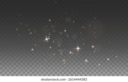Christmas glowing light confetti and spark overlay. Shimmering Dust Golden dust sparks.	Bokeh Lights. Festive Designs. Yellow png dust light. Bokeh light lights effect background.