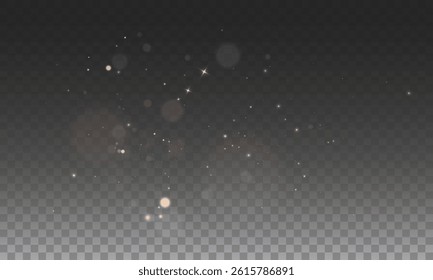 Christmas glowing light confetti and spark overlay. Shimmering Dust Golden dust sparks.	Bokeh Lights. Festive Designs. Yellow png dust light. Bokeh light lights effect background.