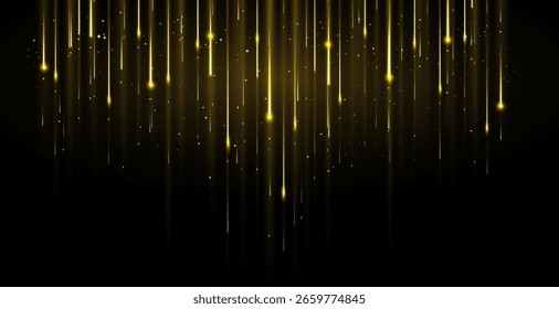 Christmas glowing light and glitter overlay texture for your design. Holiday sparkling gold dust. Holiday line for cards, invitations, banners