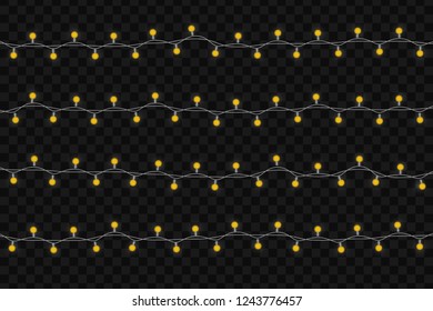 Christmas glowing lights. Lamp Garlands, Holiday decorations