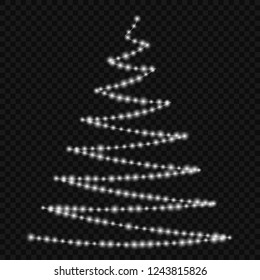 Christmas glowing lights on christmas tree.  Holiday decorations