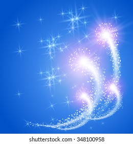 Christmas glowing salute and firework with sparkle stars