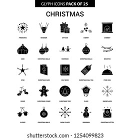 Christmas Glyph Vector Icon set