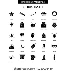 Christmas Glyph Vector Icon set