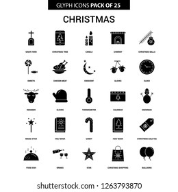 Christmas Glyph Vector Icon set