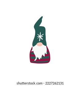 Christmas gnom. Santa. New year illustration. vector icon.