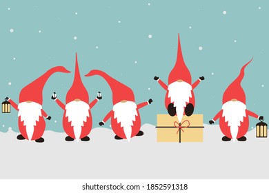 Christmas gnome with 5 poses