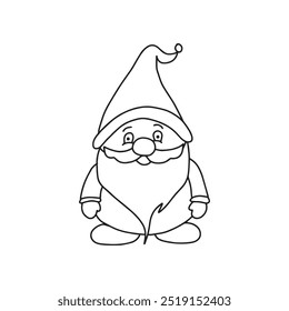 Navidades estilo doodle gnome, simple. Vector, aislado, sobre un fondo blanco