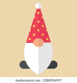 Christmas Gnome flat vector illustration
