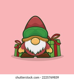 Christmas Gnome with Gift Box