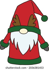 Christmas gnome greeting card banner background, Hand drawn holiday invitation