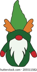 Christmas gnome greeting card banner background, Hand drawn holiday invitation