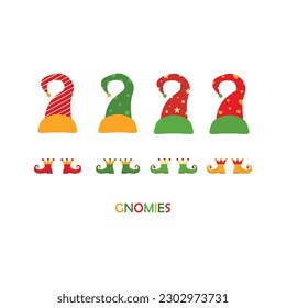 Christmas Gnome Icon Set Vector Design.