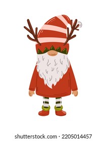 Christmas Gnome icon, Vector Illustration isolated on a white background.