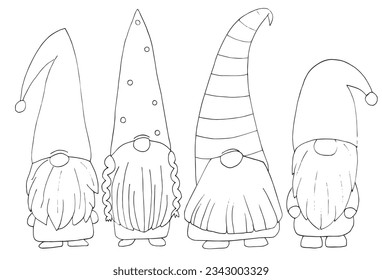 Christmas gnome illustration image. 
Hand drawn image artwork of a christmas gnome. 
Simple cute original logo.
Hand drawn vector illustration for posters, cards, t-shirts.