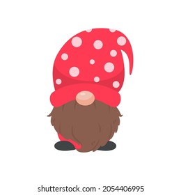 Christmas gnome. A little gnome wearing a red woolen hat. celebrate on christmas
