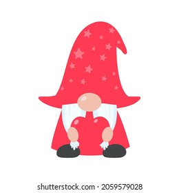 Christmas gnome. A little gnome wearing a red woolen hat. celebrate on christmas