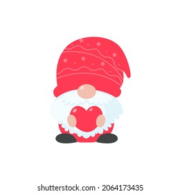 Christmas gnome. A little gnome wearing a red woolen hat. celebrate on christmas