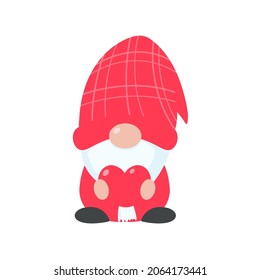 Christmas gnome. A little gnome wearing a red woolen hat. celebrate on christmas