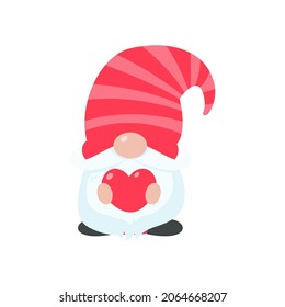 Christmas gnome. A little gnome wearing a red woolen hat. celebrate on christmas