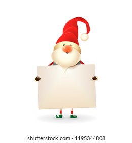 Christmas Gnome with red hat holds table