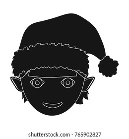Christmas gnome single icon in black style for design.Christmas vector symbol stock illustration web.
