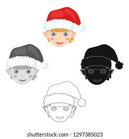 Christmas gnome single icon in cartoon,black,flat,monochrome style for design.Christmas vector symbol stock illustration web.