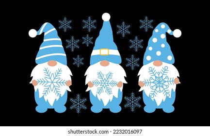  Christmas Gnome Snowflake - Christmas Vector