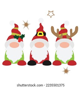 Christmas gnome vector cartoon illustration