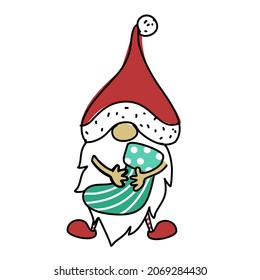 Christmas gnomes hand drawn cartoon vector