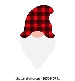 Christmas Gnomes in holiday hats, Scandinavian gnome with decoration in hands, male nordic gnomes, vector Christmas decoration, traditional tomte, elf or dwarf for greetings