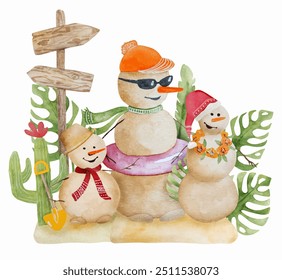 Christmas gnomes Santa Claus helpers winter watercoor drawings set with xmas socks and gifts. New year festive dwarfs collection with traditional decoration
