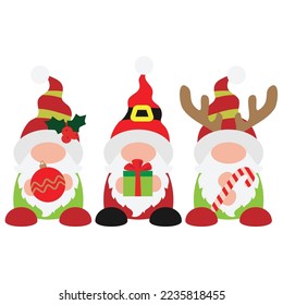 Christmas gnomes vector cartoon illustration