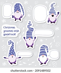 Christmas gnomes. Vector illustration in cartoon style.