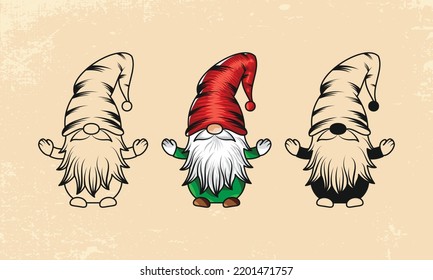 Christmas Gnomes Vector illustration collection