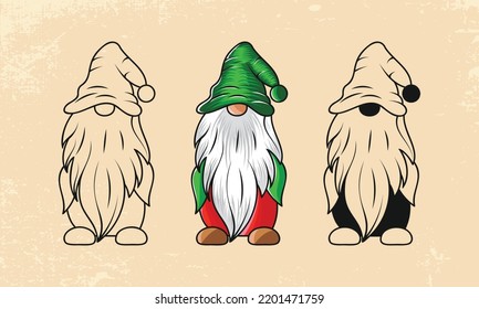 colección de ilustraciones del vector Gnomes de Navidad