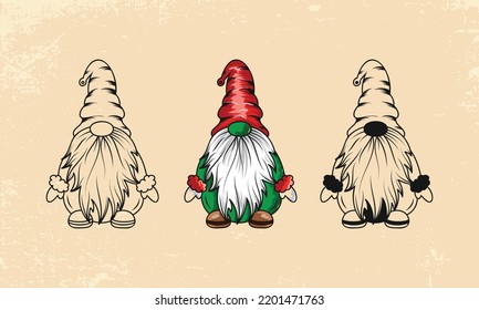 Christmas Gnomes Vector illustration collection