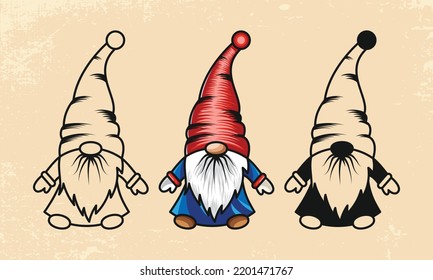 Christmas Gnomes Vector illustration collection