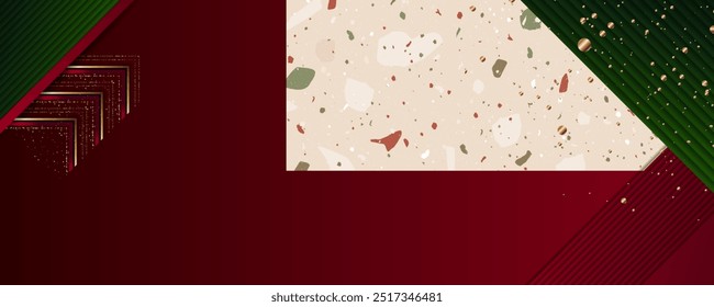 Christmas Gold banner, background sparkling lights garland. Horizontal christmas posters, cards or banner or invitation vector stock