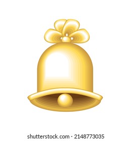 christmas gold bell flat icon