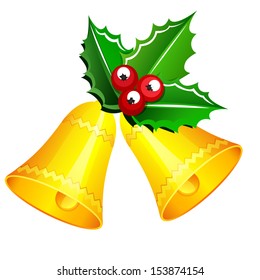 Christmas gold bells vector
