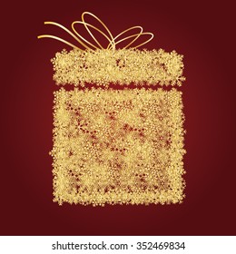 Christmas gold card with a surprise
